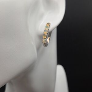 Ethiopian Opal Sterling Silver Hoop Earrings